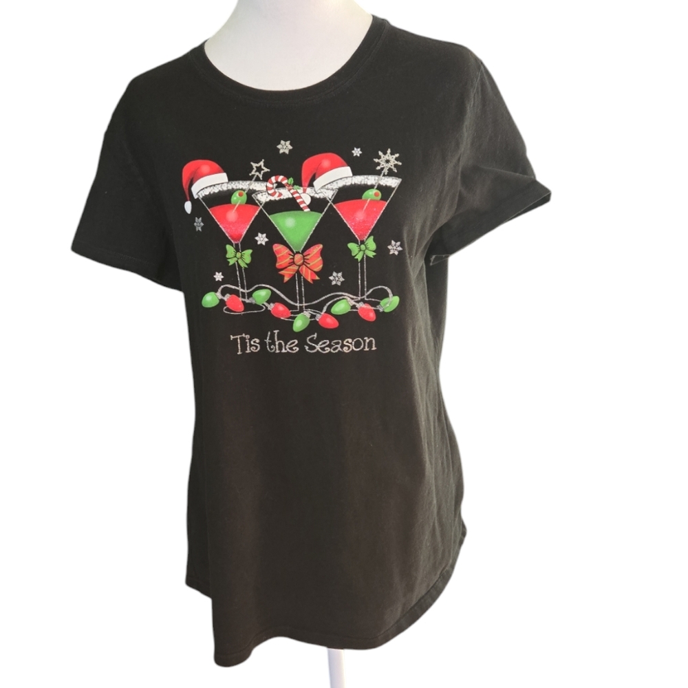 Christmas Martini Glass Tshirt